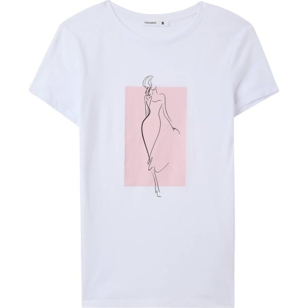 t-shirt Terranova bianco con stampe