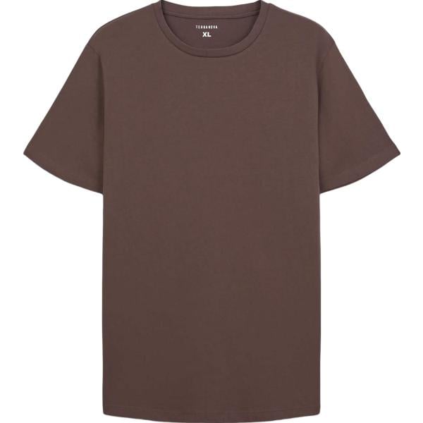 t-shirt Terranova marrone tinta unita