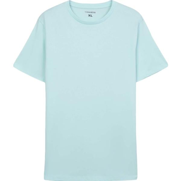 t-shirt Terranova blu tinta unita