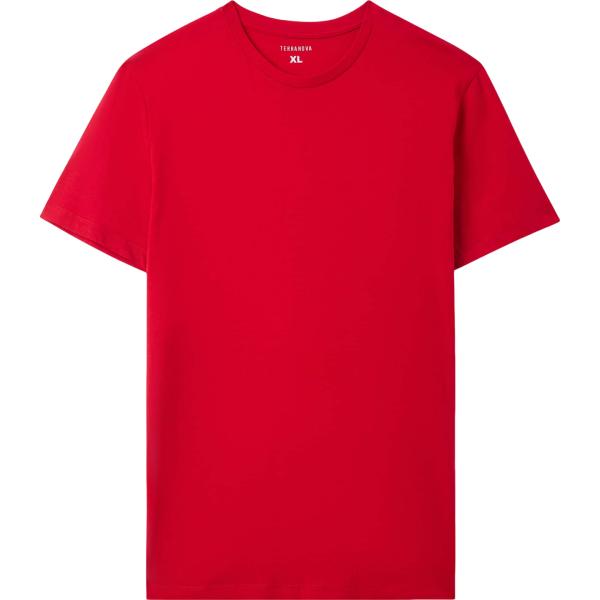 t-shirt Terranova rosso tinta unita