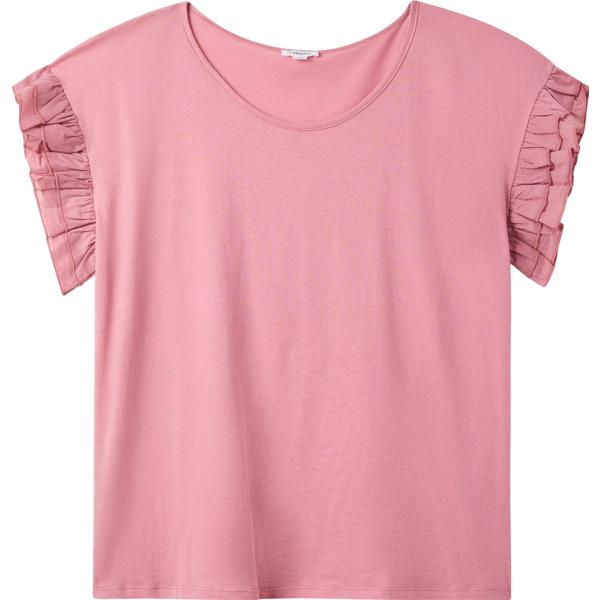t-shirt Terranova rosa tinta unita