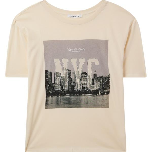 t-shirt Terranova bianco con stampe