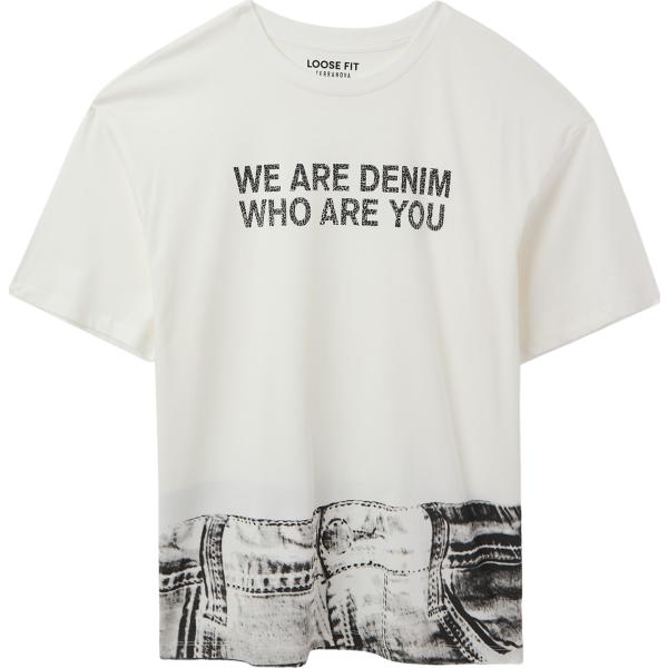 t-shirt Terranova bianco con stampe