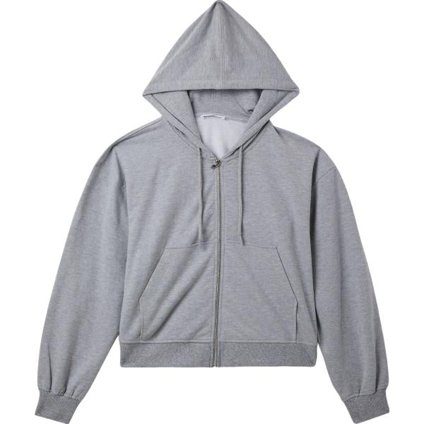 felpe con cappuccio Terranova grigio tinta unita