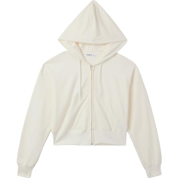 felpe con cappuccio Terranova bianco tinta unita