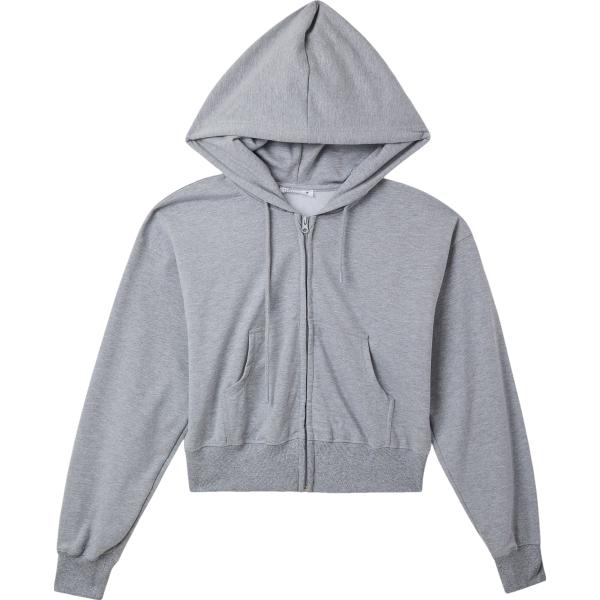 felpe con cappuccio Terranova grigio tinta unita