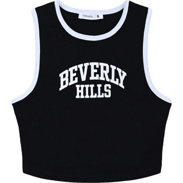 top sportivi Terranova nero con stampe