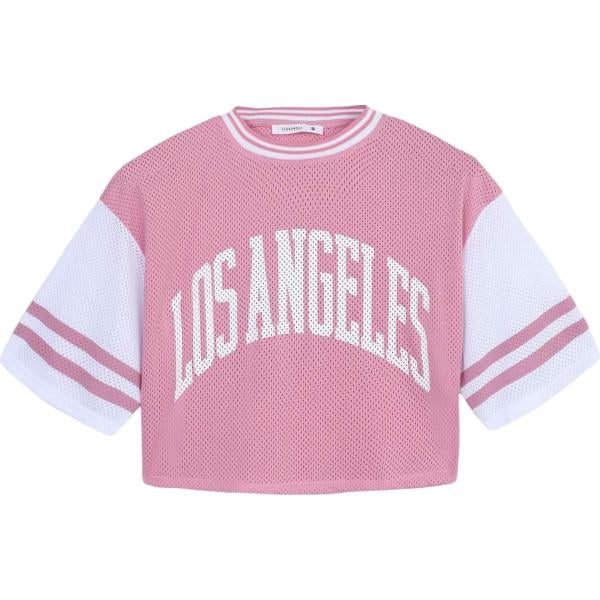 t-shirt Terranova rosa con stampe