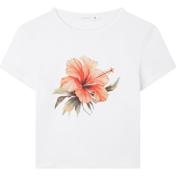t-shirt Terranova bianco con stampe