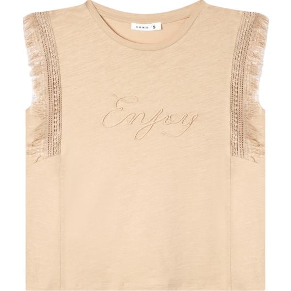 t-shirt Terranova marrone con stampe