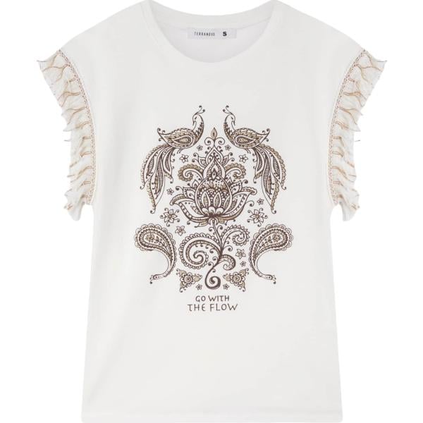 t-shirt Terranova bianco con stampe