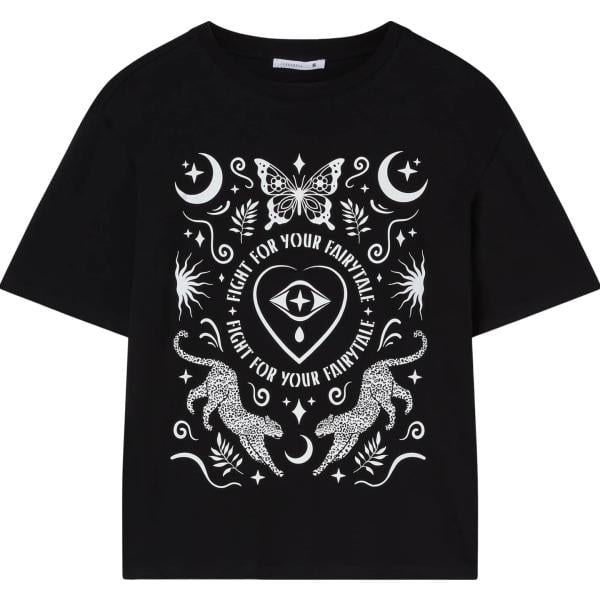 t-shirt Terranova nero con stampe