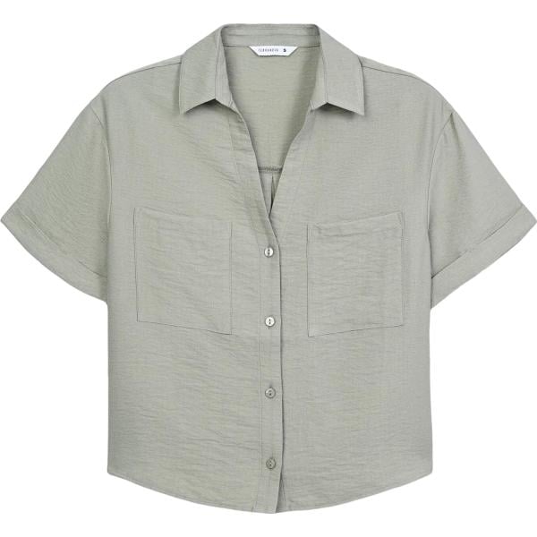 camicie a manica corta Terranova grigio tinta unita