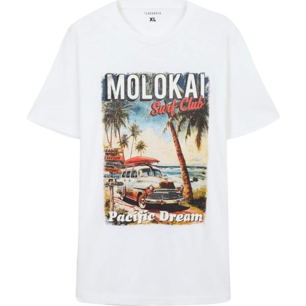 t-shirt Terranova bianco con stampe