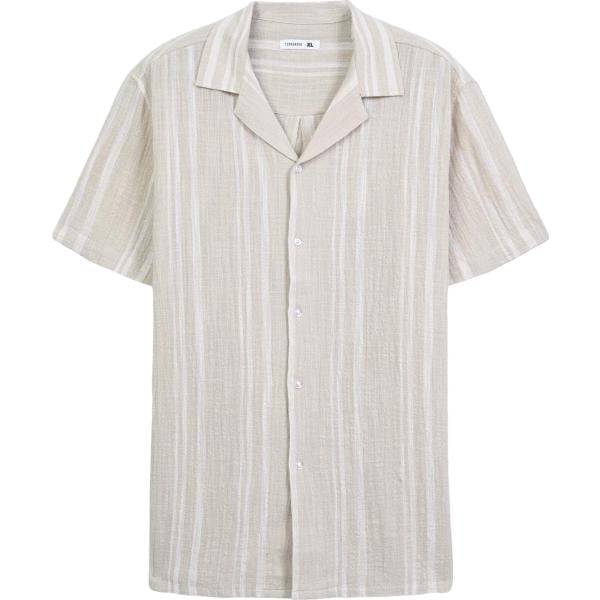 camicie a manica corta Terranova grigio a righe
