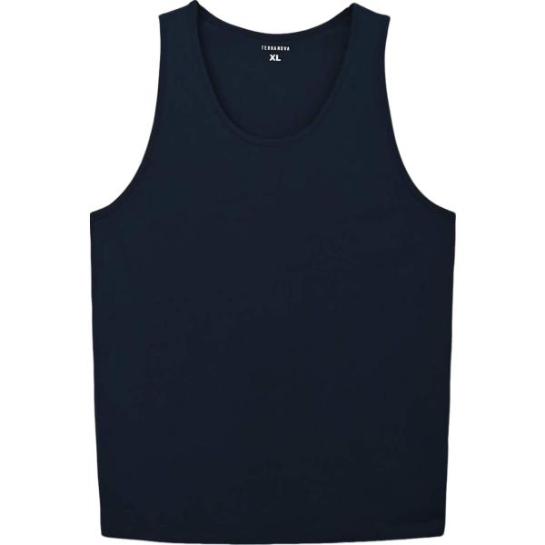 canottiere Terranova blu tinta unita