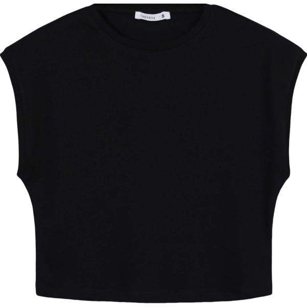 t-shirt Terranova nero tinta unita