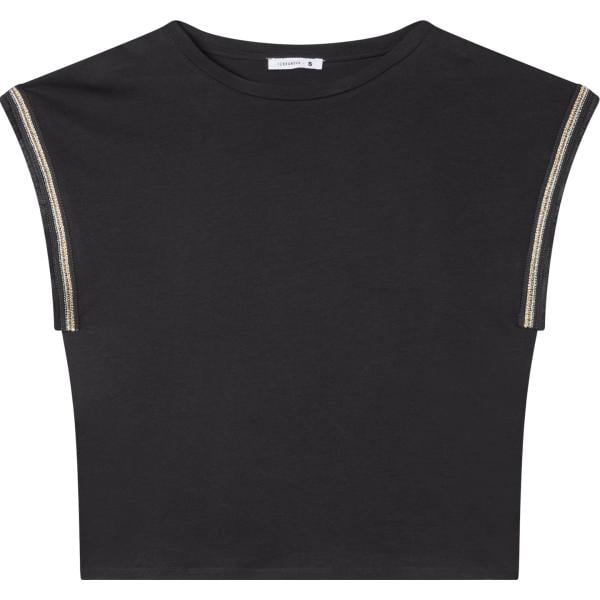 t-shirt Terranova nero tinta unita