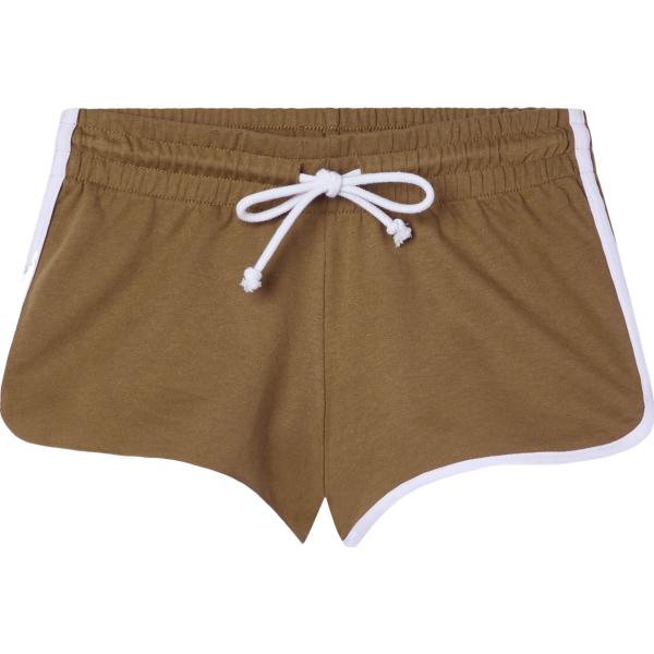 Pantaloncini sportivi da donna in marrone scuro con coulisse in cotone Terranova