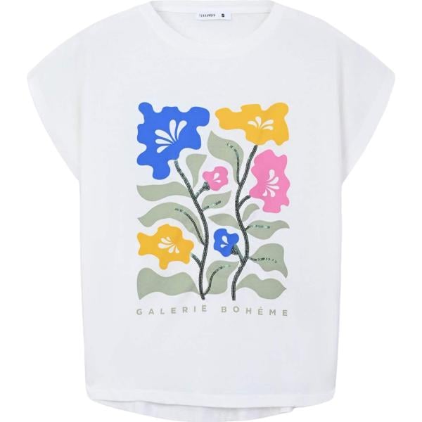 t-shirt Terranova bianco a fiori