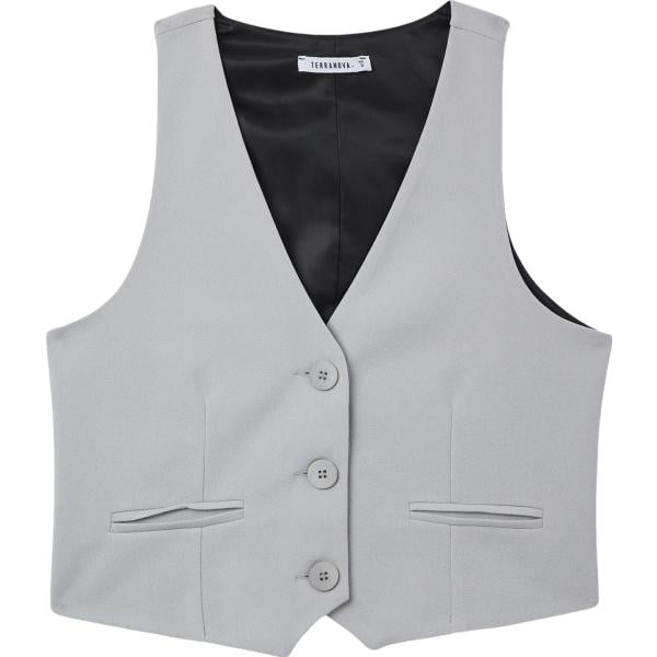 gilet Terranova grigio tinta unita
