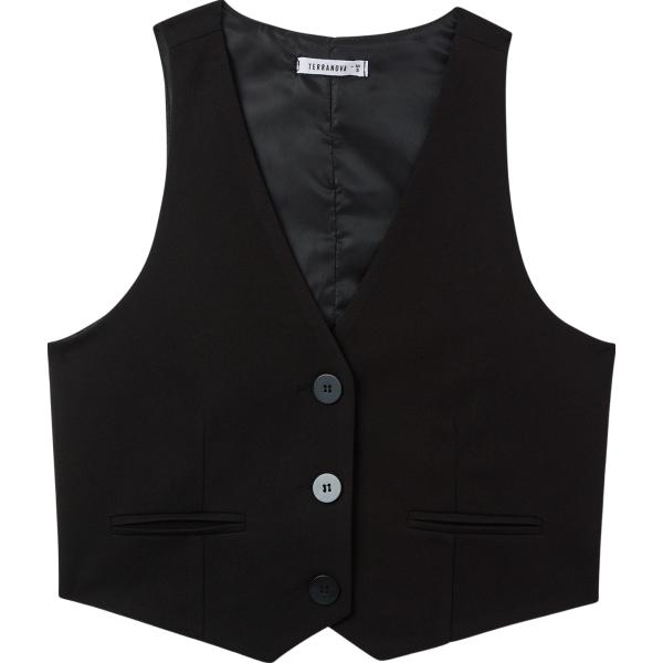 gilet Terranova nero tinta unita