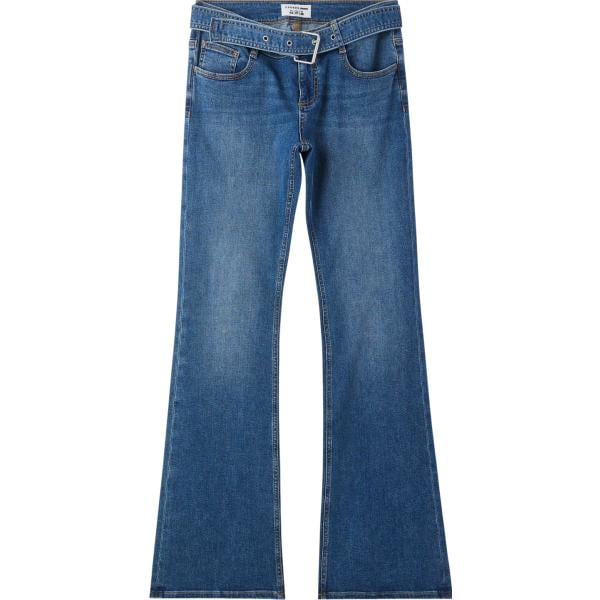 jeans a zampa Terranova blu tinta unita