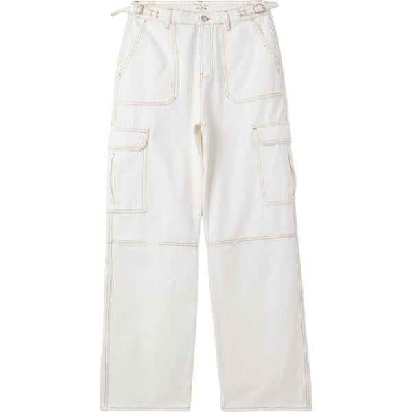 pantaloni cargo Terranova bianco tinta unita