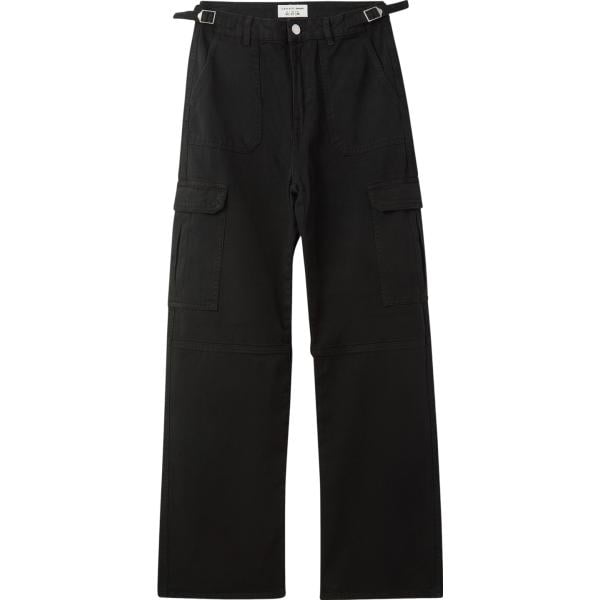 pantaloni cargo Terranova nero tinta unita