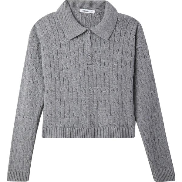 polo Terranova grigio tinta unita
