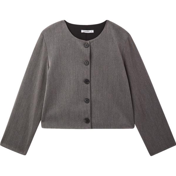 blazer Terranova grigio tinta unita