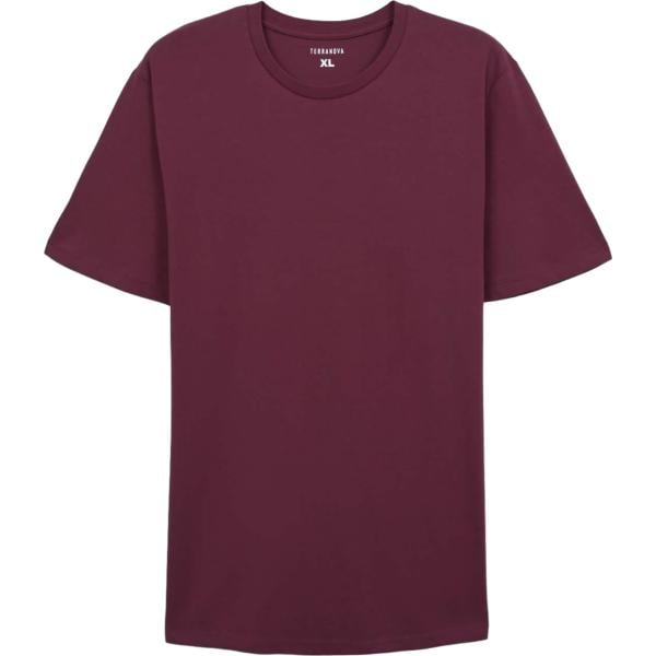 t-shirt Terranova rosso tinta unita