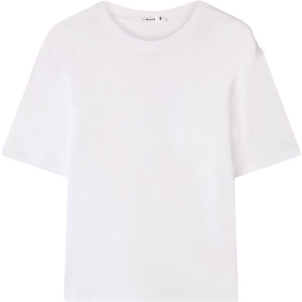 t-shirt Terranova bianco tinta unita