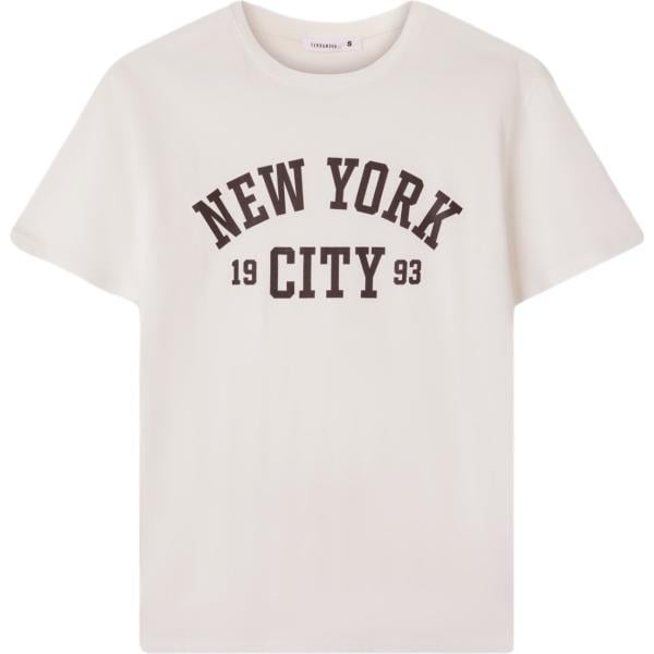 t-shirt Terranova bianco con stampe
