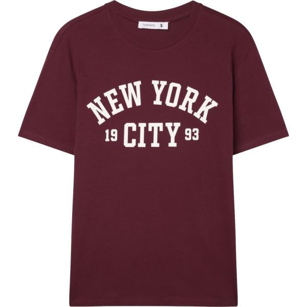 t-shirt Terranova marrone con stampe