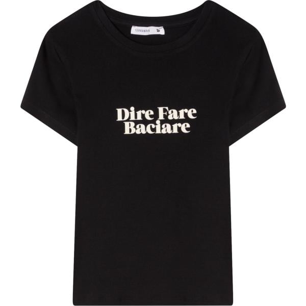 t-shirt Terranova nero con stampe