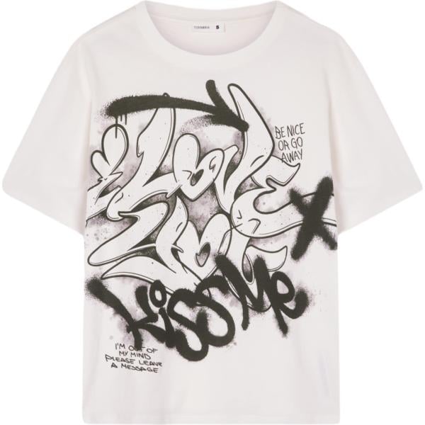 t-shirt Terranova bianco con stampe