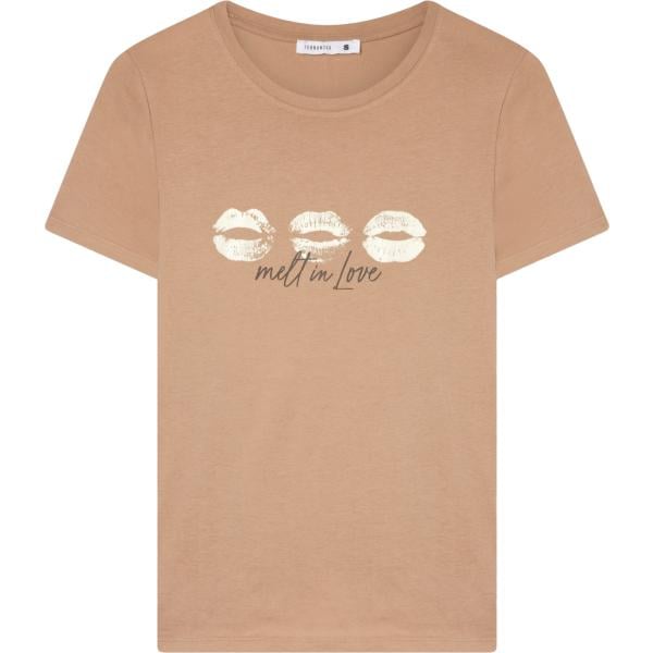 t-shirt Terranova marrone con stampe