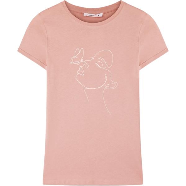 t-shirt Terranova rosa con stampe