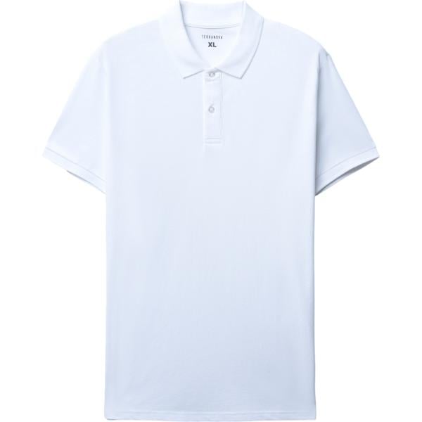 polo Terranova bianco tinta unita