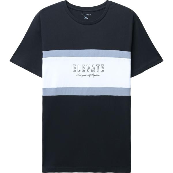 t-shirt Terranova nero con stampe