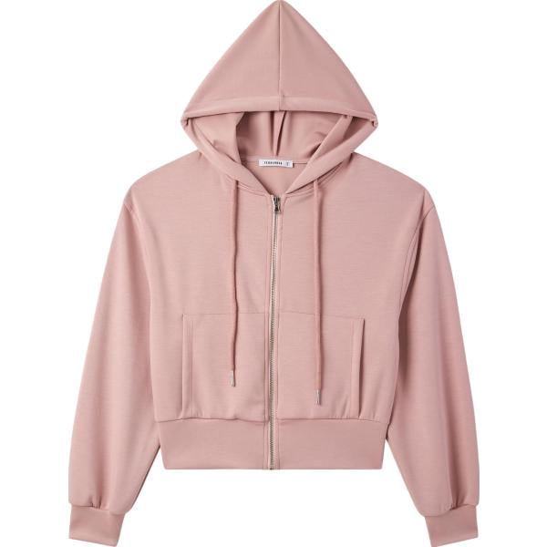 felpe con cappuccio Terranova rosa tinta unita