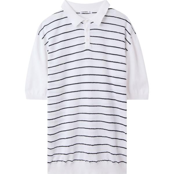 polo Terranova bianco a righe