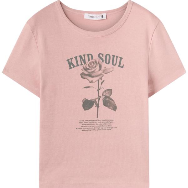 t-shirt Terranova rosa con stampe