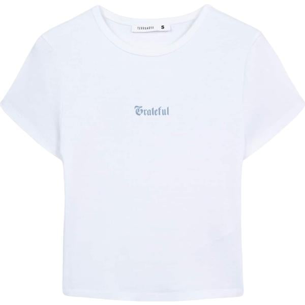 t-shirt Terranova bianco con stampe