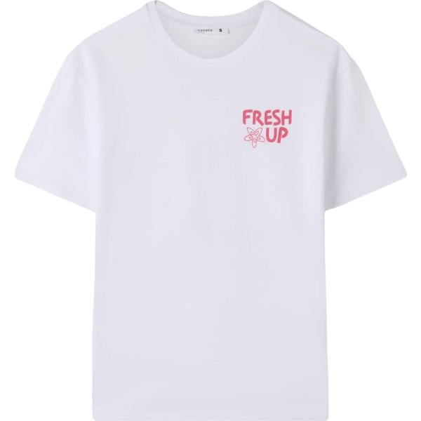 t-shirt Terranova bianco con stampe