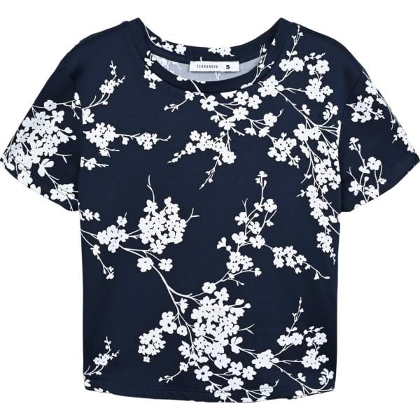 t-shirt Terranova blu a fiori