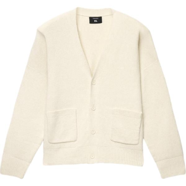 Cardigan da uomo in bianco avorio collo a v con bottoni Terranova