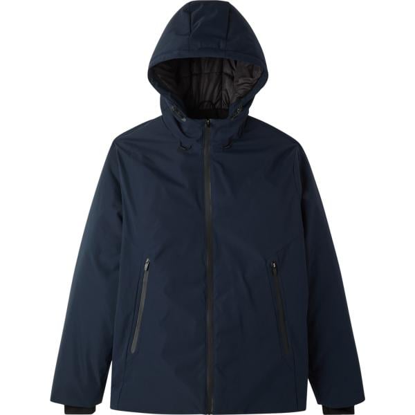 giacca soprabito da uomo in blu scuro collo con cappuccio con zip Terranova