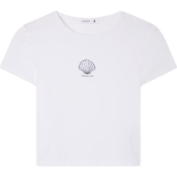 t-shirt Terranova bianco con stampe
